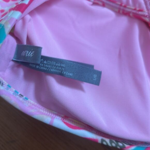 Aerie EUC pink/blue/yellow patterned bikini top Size large - Picture 4 of 5